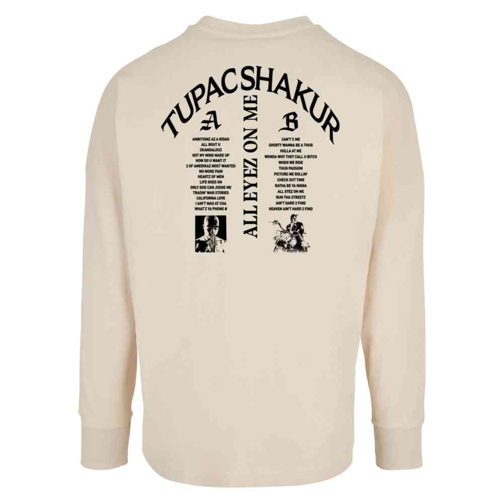 Mister Tee Tupac - All Eyez on me Tracklist Cut On Lange ärmel top - Beige